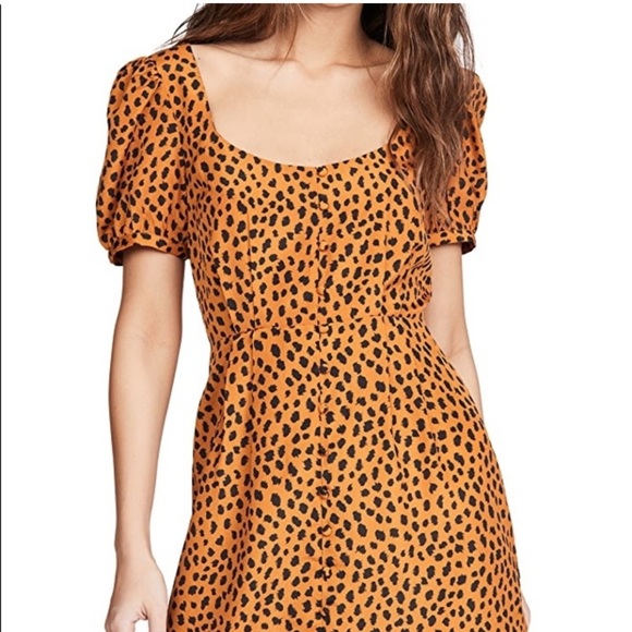 BB Dakota Leopard Puff Sleeve Dress, Size 2, Excellent condition! - Picture 3 of 12